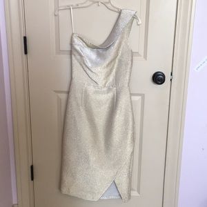 NWT Sparkly Gold One Shoulder Dress (TopShop)